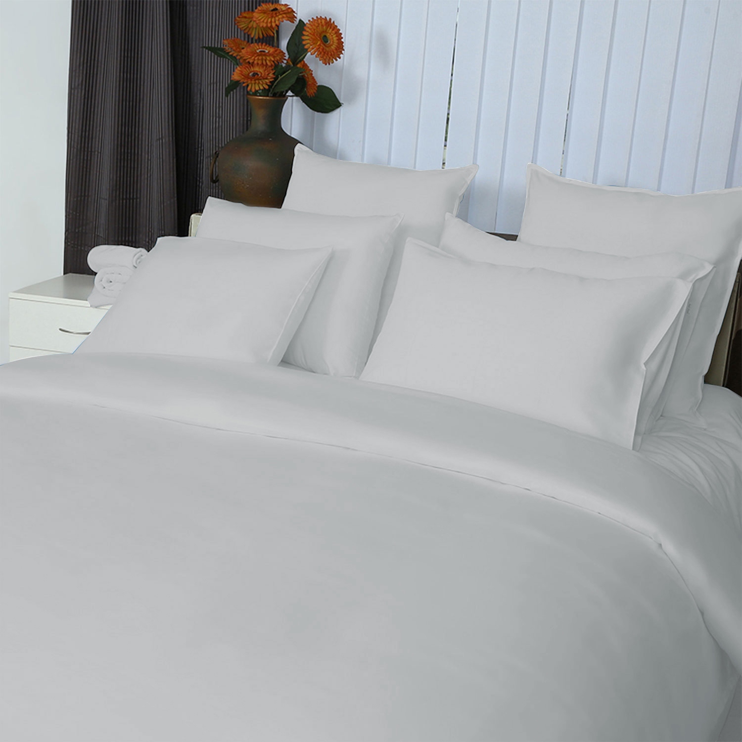 Just Linen 400 TC 100 Egyptian Cotton Sateen Solid Colours Cal. King Sheet Set with Deep Pocketed Fitted Sheet Bed Bath Beyond 39878822